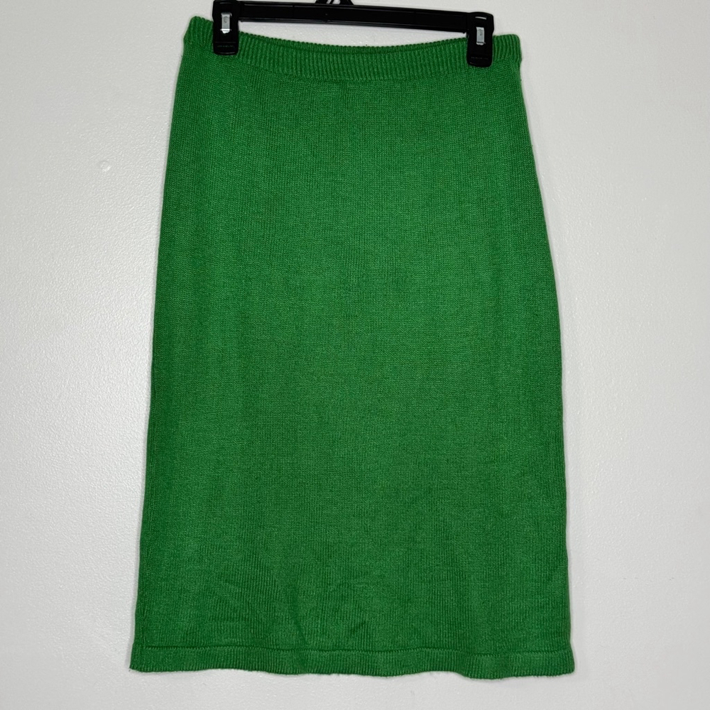 Andrea Gayle Vintage Green Knit Pencil Skirt Size M